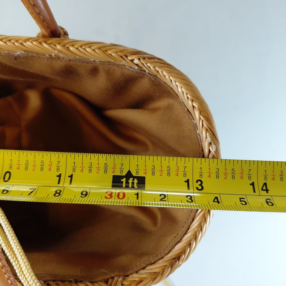 LISI LERCH Charlotte Bali Tote Basic  Leather Handles Ata Grass Straw Handbag - Picture 9 of 13